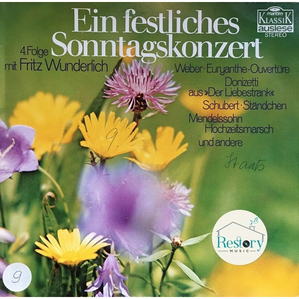 แผ่นเสียง Fritz Wunderlich - Ein Festliches Sonntagskonzert - 4. Folge (Vinyl) (VG+)