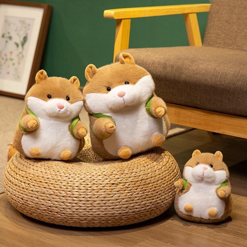 หนูแฮมสเตอร์ Plushies น่ารักรอบสัตว์ตุ๊กตาขนาดเล็ก Avocado กระเป๋าเป้สะพายหลังการ์ตูนตุ๊กตา Plush