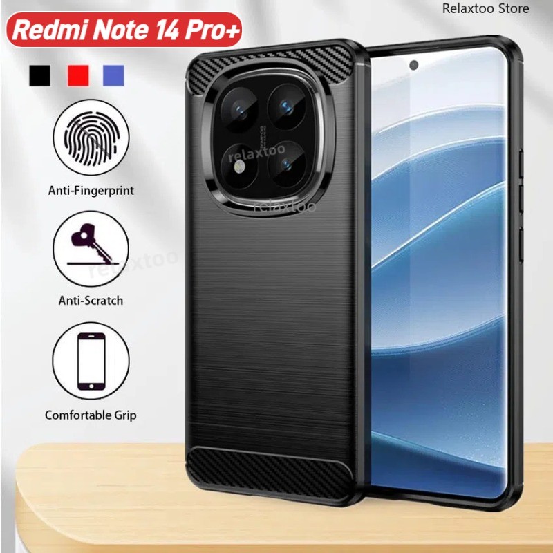 Casing For Xiaomi Redmi Note14 Note 14 Pro Plus + Pro+ 14Pro+ Note14Pro+ 4G 5G Carbon fiber pattern Hard Phone Case Business Shockproof Camera Protect Back Cover Casing