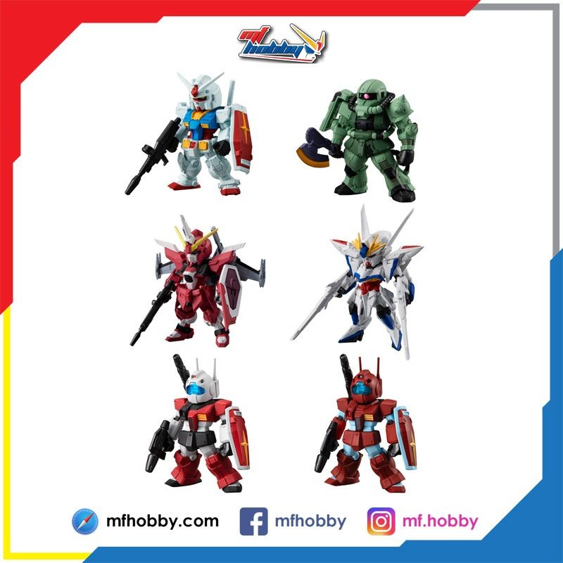 FW Gundam Converge 26 - RX-78-2 / Zaku / Infinite Justice / Eclipse / GM Cannon / GM Cannon Red Head