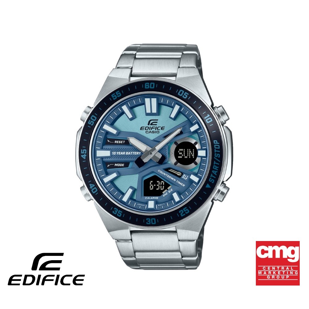 CASIO นาฬิกาข้อมือผู้ชาย EDIFICE รุ่น EFV-C110D-2BDF วัสดุสเตนเลสสตีล สีฟ้า