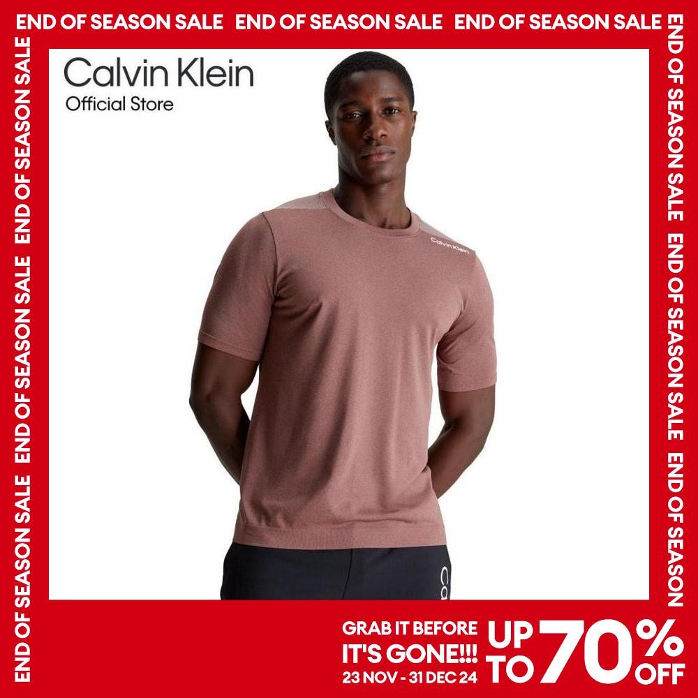 CALVIN KLEIN เสื้อยืดแขนสั้นผู้ชาย Gym T-Shirt ทรง Regular รุ่น 4MS4K164 601 - สี Rose