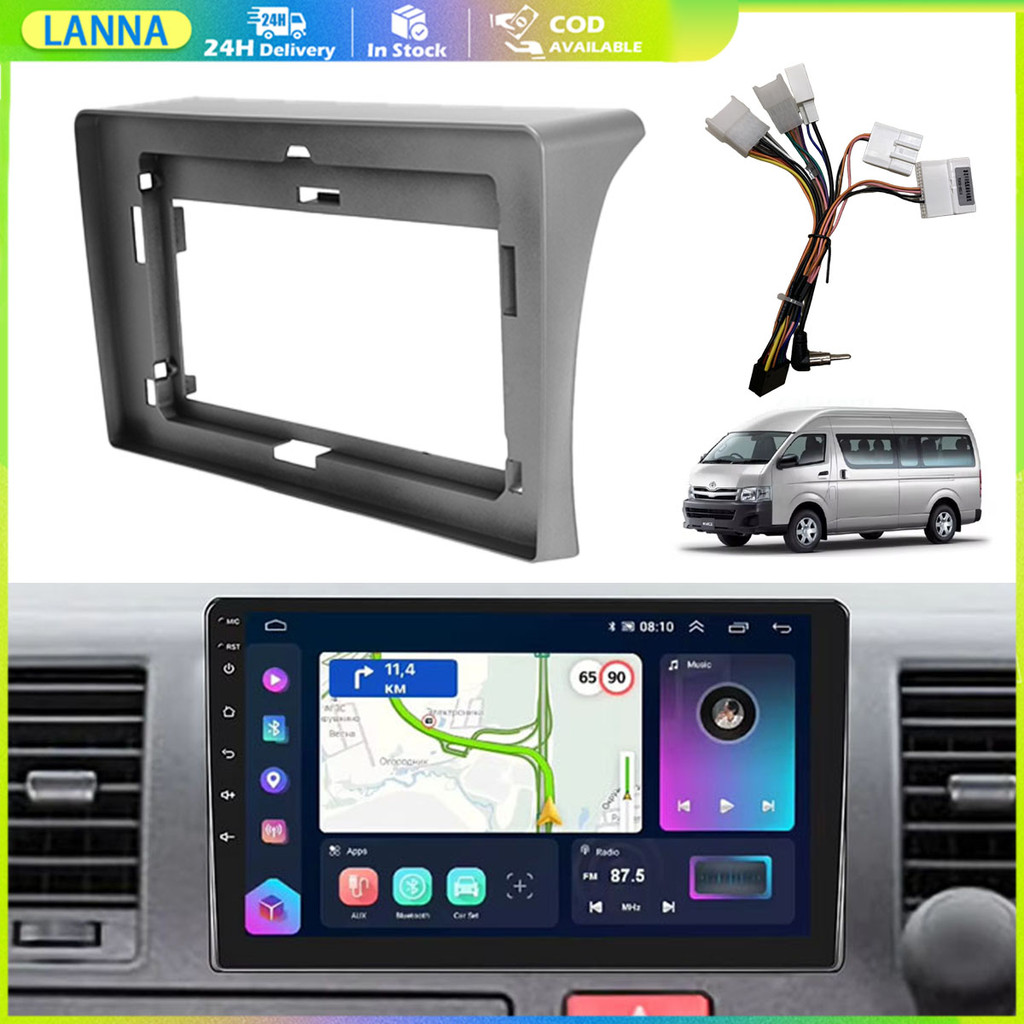 ร้านอยู่ที่ไทย กรอบเครื่องเล่น Mp5 Android สำหรับรถยนต์ Toyota Hiace 2010-2018 ขนาด10.1นิ้ว