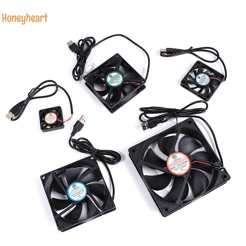 <Honeyheart>DC 5v USB Brushless Sleeve Bearing Fen Computer PC Silent Cooler พัดลมระบายความร้อน Lot Nice