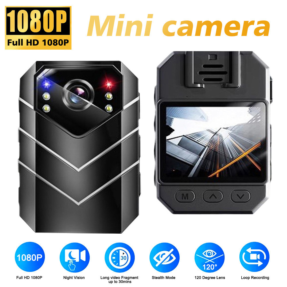 Body สวมใส่มินิกล้องตํารวจ HD DVR Video Recorder Security Cam IR Night Vision Mini Camcorders