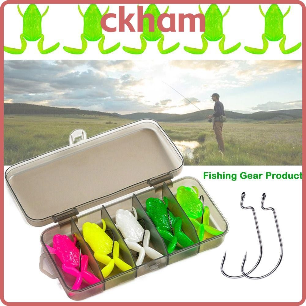 Ckham 5pcs Soft Frog Fishing Lures, TPE ผสมสี Mini Frog เหยื่อ, 5g 10g พร้อม 5 ชิ้น Hook Jigging อุปกรณ์ตกปลาผลิตภัณฑ์