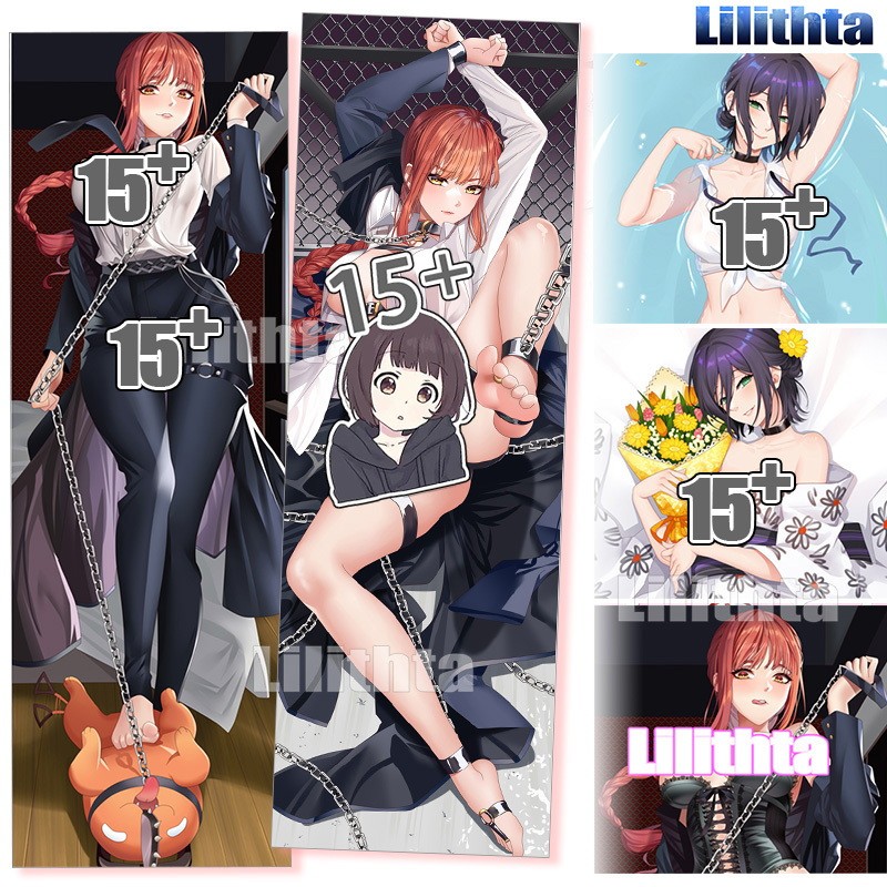 Dakimakura ปลอกหมอน Chainsaw Man Makima และ Himeno เกมอะนิเมะ Body-pillow ฝาครอบการ์ตูน Custom Made 
