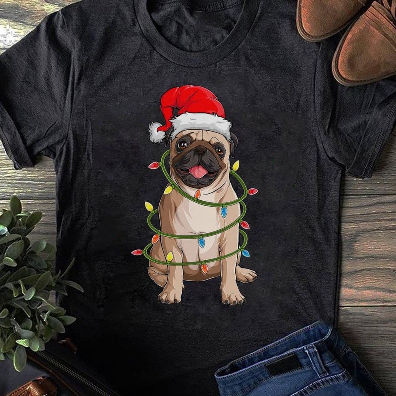 Christmas Dog Shirt, Christmas Pug Pajama Men Women T-Shirt - Gift for Dog Lovers - Funny Dog - Pug 