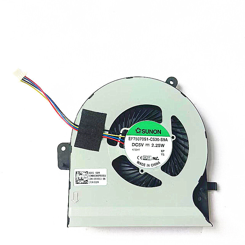 เหมาะสําหรับยี่ห้อใหม่เดิม SUNON EF75070S1-C530-S9A Asus GL502 พัดลมระบายความร้อน CPU