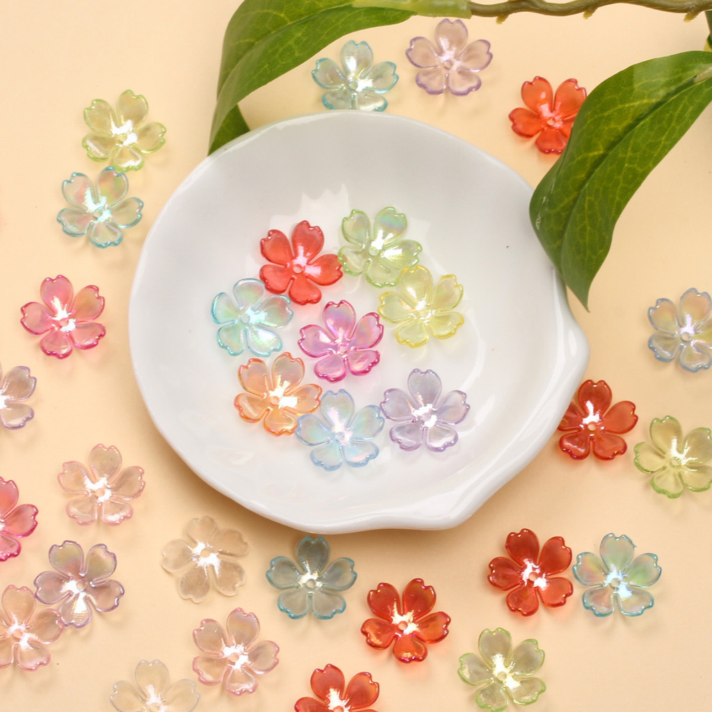 100 ชิ้น 14.7 มิลลิเมตร Galsang ดอกไม้หลวมลูกปัด DIY รูปที่ 2