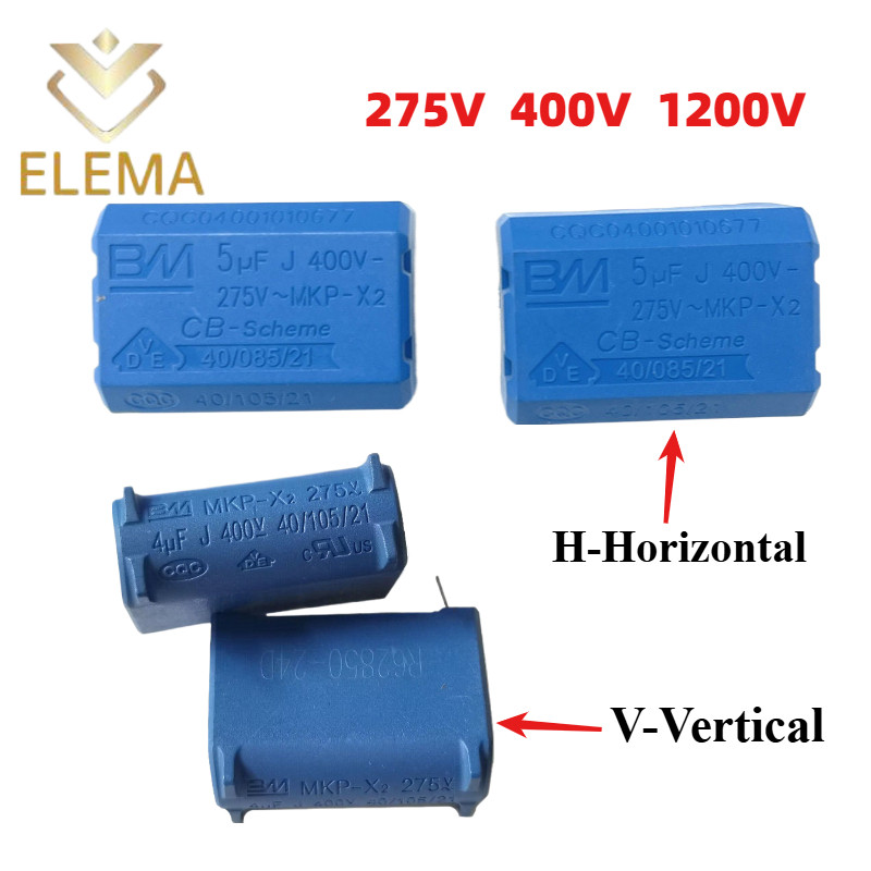 Bm ตัวเก็บประจุ MKP-X2 เตาแม่เหล็กไฟฟ้าตัวเก็บประจุ 275V 400V 1200V 0.2uf 0.24uf 0.27uf 0.3uf 0.33uf 2uf 3uf 4uf 5uf 6uf 8uf 10uf