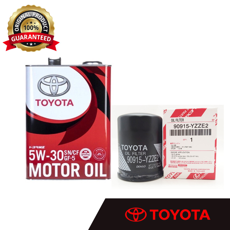 น้ํามันเครื่อง Toyota SN 5W-30 4L 08880-10705(ฟรีกรองน้ํามัน TOYOTA E2 1PC)