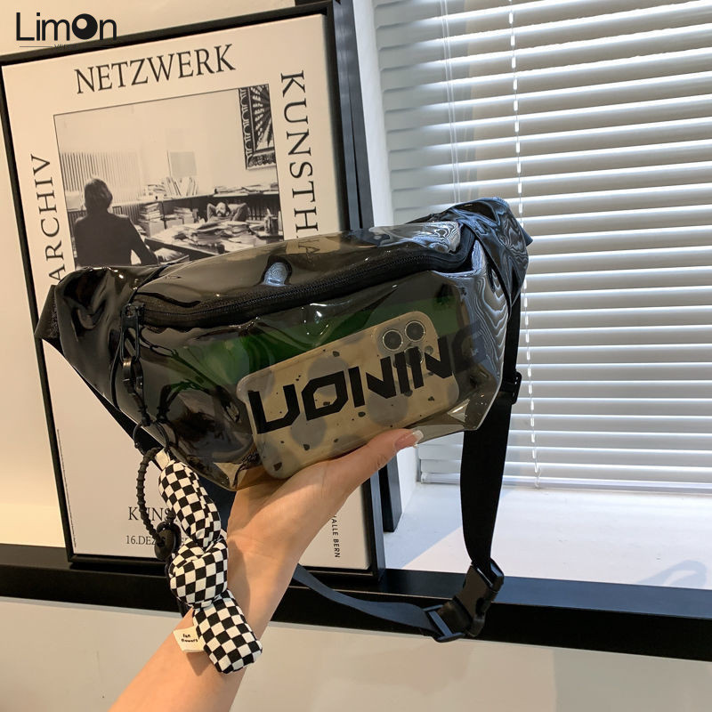 กระเป๋าคาดหน้าอกระดับไฮเอนด์ผู้ชายโปร่งใสสาวเฉพาะกระเป๋าสะพายไหล่เดียว Tren