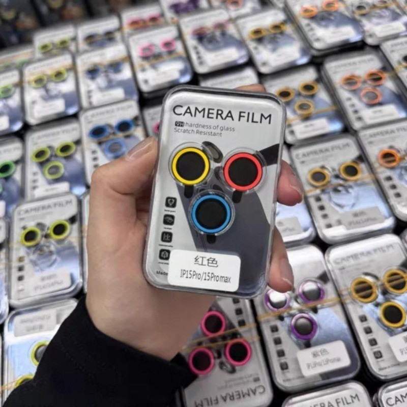 ชุดหรูหรากล้องป้องกันสี Luminous Flim สําหรับ iPhone 16 15 14 13 12 11 Pro Max 14 15 16 Plus 12 13 Mini Fluorescence HD เลนส์ Anti Scratch กระจกป้องกันแหวน