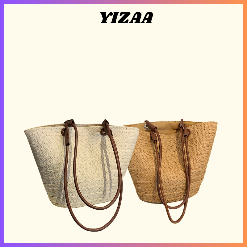 กระเป็าสานความจุขนาดใหญ่ tote bag beach bag ผู้หญิง ไปทะเล P179