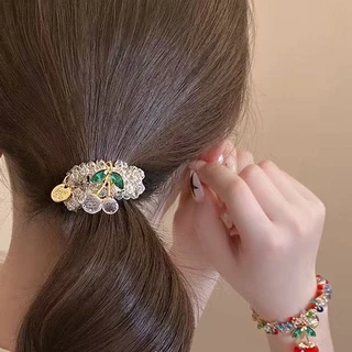 คริสตัลเชอร์รี่แหวนผมเรียบง่าย คู่สร้อยข้อมือ