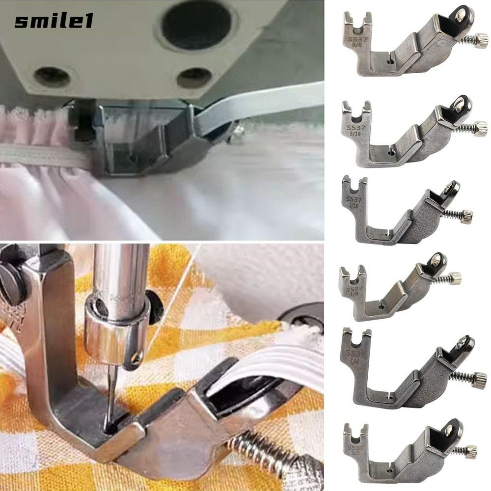 SMILE Lockstitch เย็บ|ฟุต, มัลติฟังก์ชั่นขวาคู่มือจีบย่น Presser เท้า,ทนทานอุตสาหกรรม S537 แถบยืดหยุ