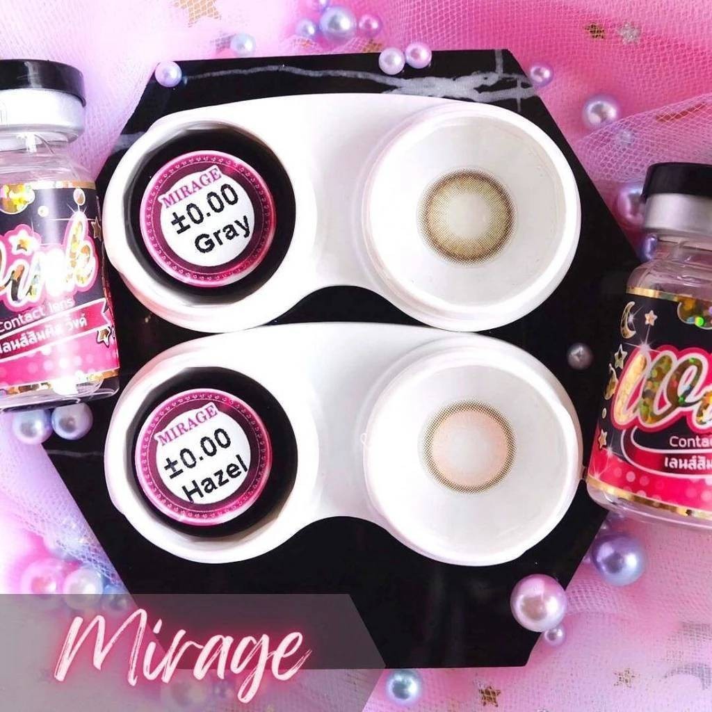 'บิ๊กอายลายฮิต 'สายตาปกติ คอนแทคเลนส์ ตาแบ๊ว หวานละมุน Wink รุ่น Mirage Gray-Brown แถมตลับจ้าาา