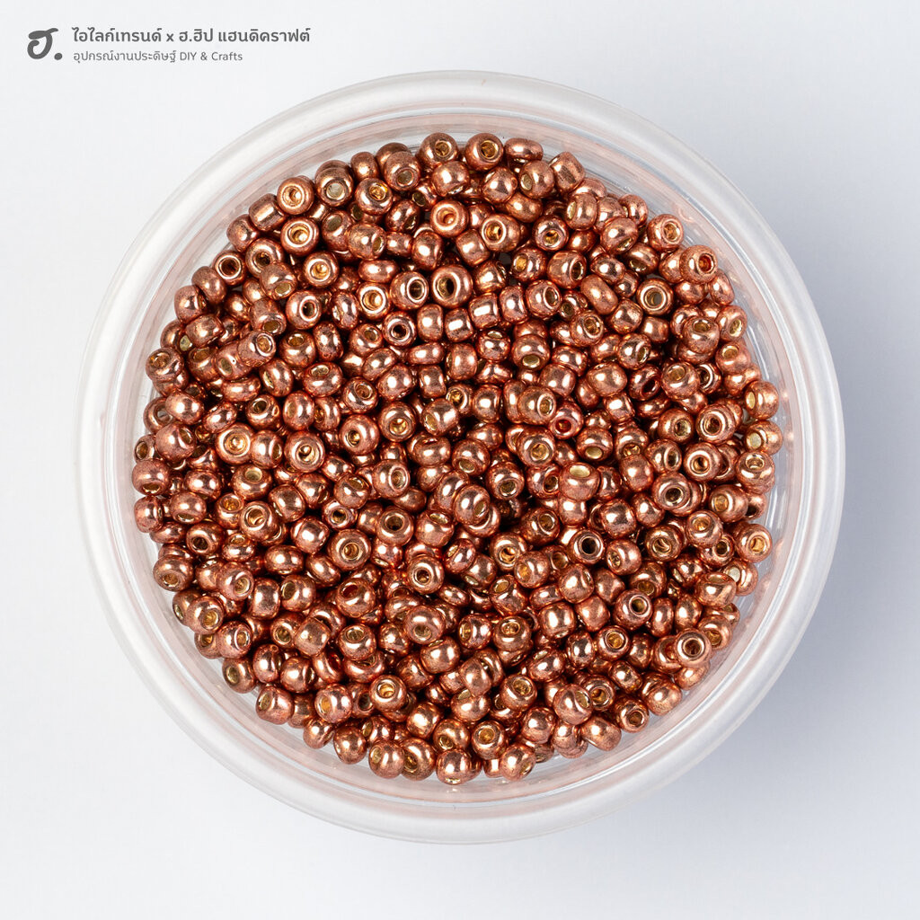 ลูกปัดเม็ดทราย ขนาด 3 มม. ทองแดงเมทัลคิล Aged Copper Metallic