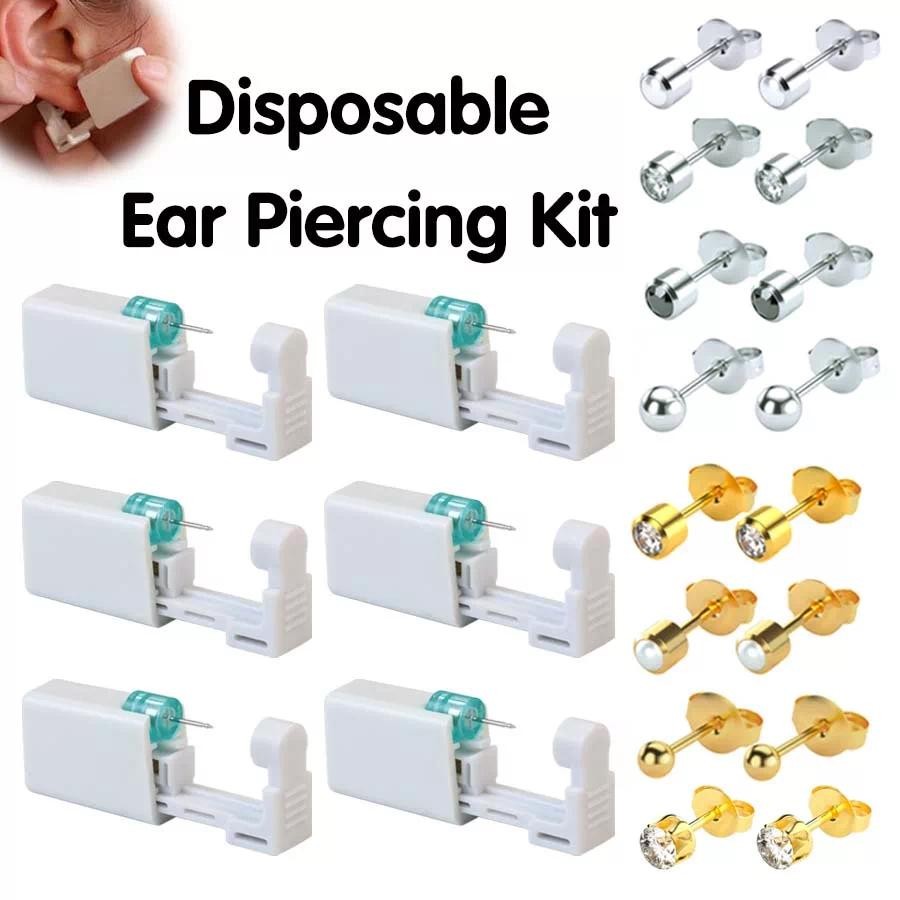 1PC ทิ้งหู Piercerer พร้อมหู Stud-ปลอดภัยเจาะหูชุดปืน-Painless ปืนเจาะอุปกรณ์เสริมแฟชั่น