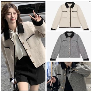 เสื้อคลุมขนสัตว์แบบปกคลุมด้วยน้ำหอมขนาดเล็กของผู้หญิงสไตล์สั…