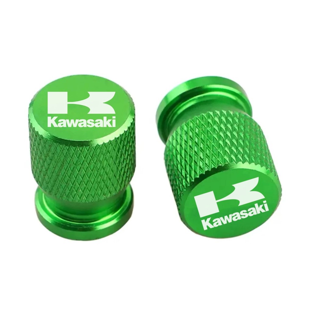 รถจักรยานยนต์ยางวาล์ว Air Port Stem Cap ฝาครอบ CNC อลูมิเนียมชิ้นส่วนรถจักรยานยนต์ Bolt Cap สําหรับ Kawasaki zx25r zx4r zx4rr Barako 175 BC175 Bayou 220 KLF220