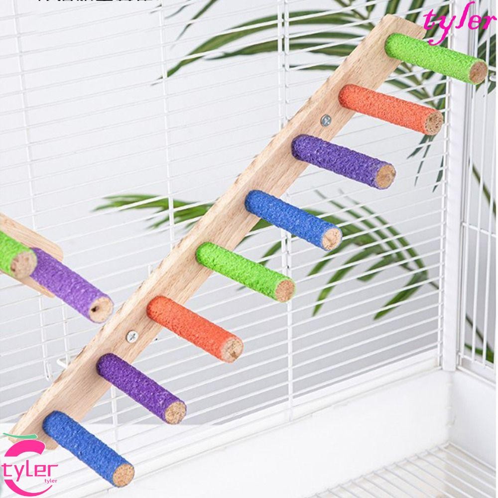 ไทเลอร์ นกไม้บันได,ไม้ธรรมชาติบดกรงเล็บสัตว์เลี้ยงนกขั้นตอน,นกปีนบันไดสวมทนกัดทนโต้ตอบนกแก้วปีนเขาแร็คเล่นยิม