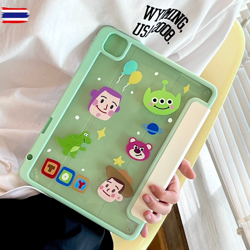 เคสไอแพด Pro 2021 Gen11 Air7 11 อะคริลิค Toy Story เขียว ช่องใส่ปากกาขวา เคสipad Air5 air4 Gen9 Gen8