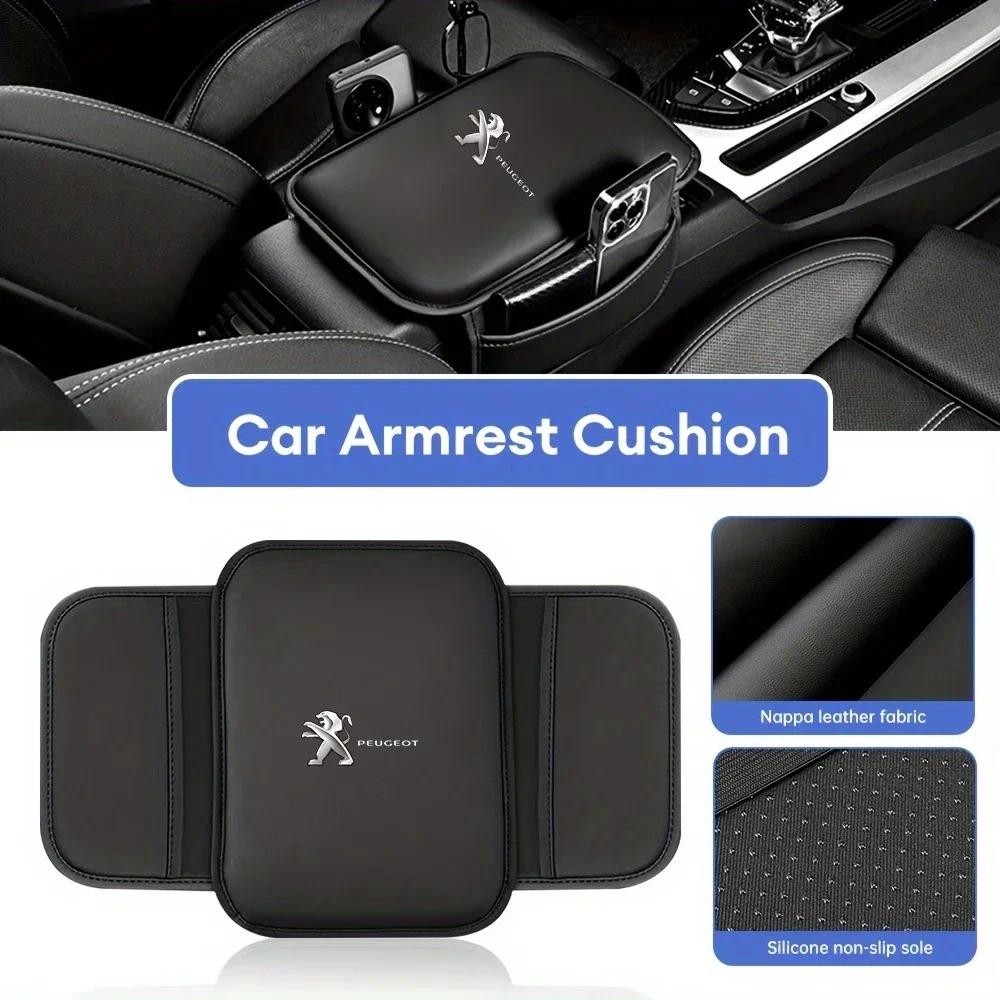 หนังรถที่วางแขนกล่อง Pad Central ป้องกันสําหรับ Peugeot 308 206 207 407 607 108 208 301 308 508 608 