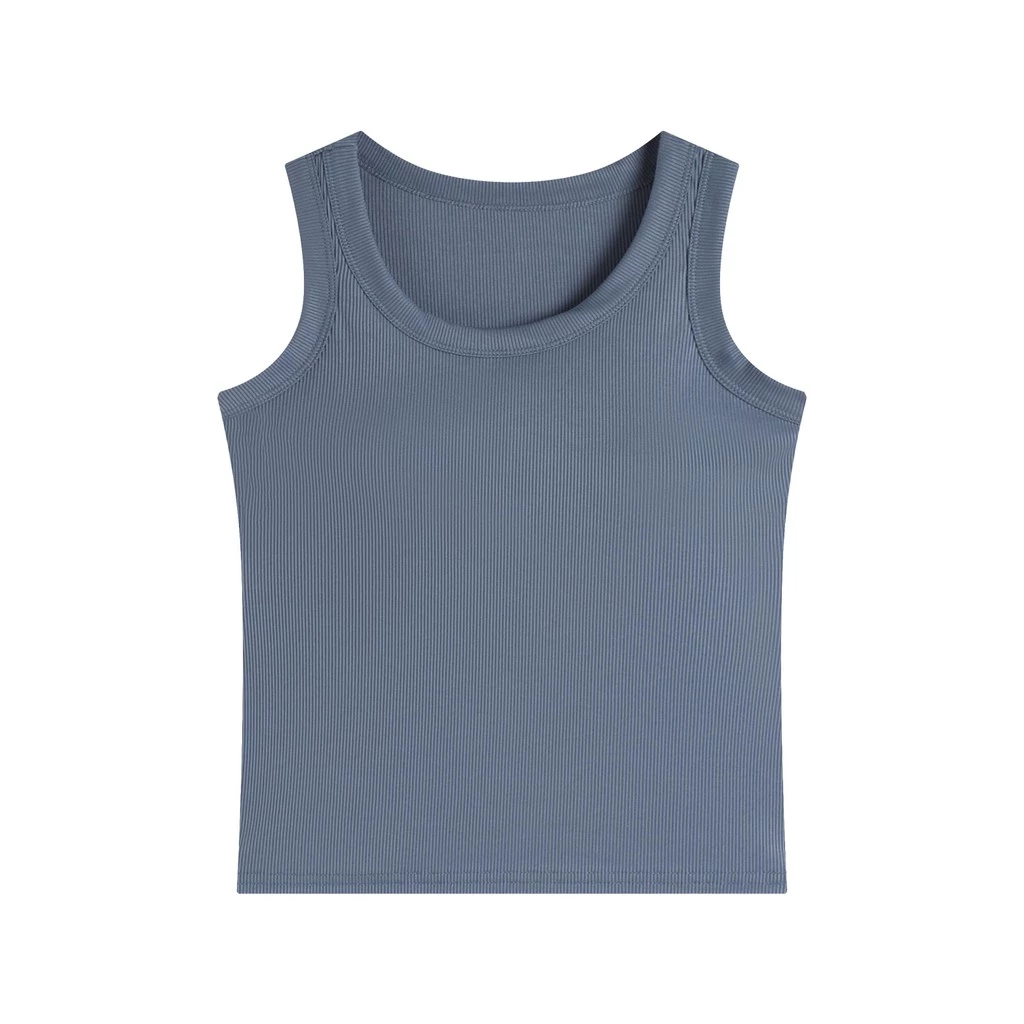 เสื้อกล้ามมีบราในตัว เสื้อกล้ามลำลอง เบสิก สีพื้นเปิดไหล่ สำหรับสตรี นุ่มและใส่สบาย thumbnail 4