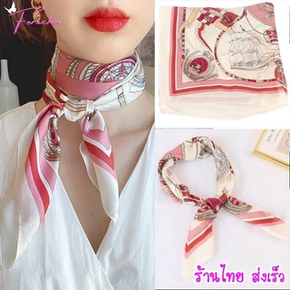 🇹🇭พร้อมส่งจากไทย🧣 ผ้าซาติน ผ้าพันคอ ผ้าคลุมไหล่ (ขนาด50*50 / 70*70 / 90*90 ซม.) ผ้ามัดผมเกาหลี