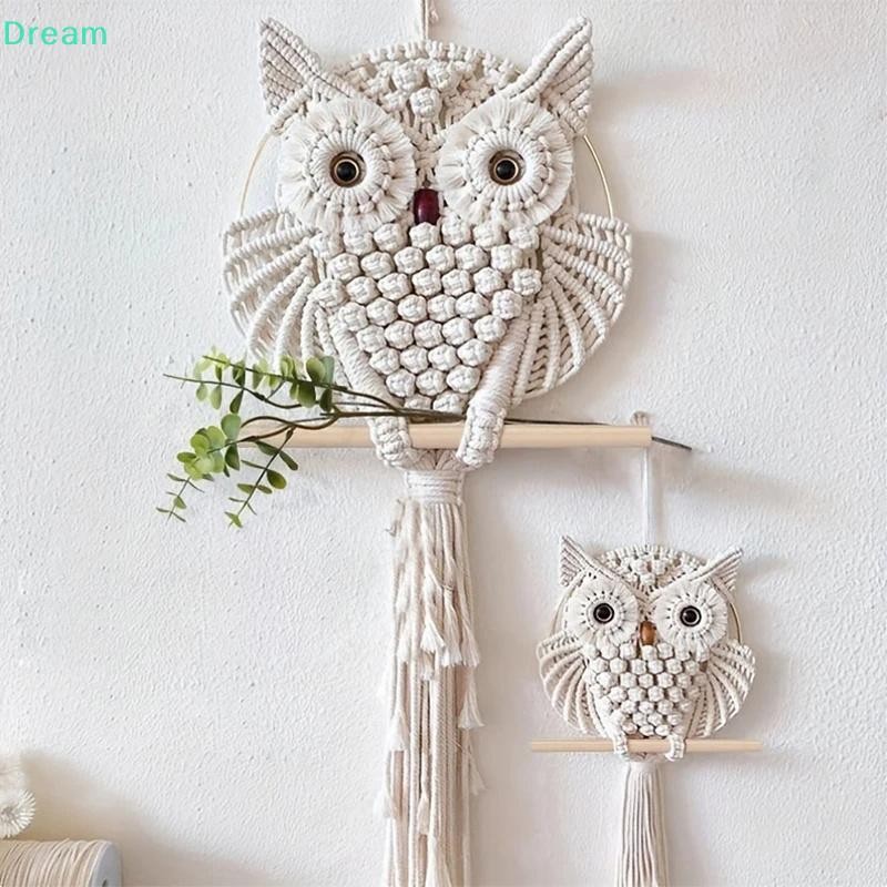 <Dream>พรมนกฮูกทอมือนกฮูกDream Catcher Wall Macrame sel Boho Decor DIY Apartmentหอพักตกแต่งบ้านลดราคา