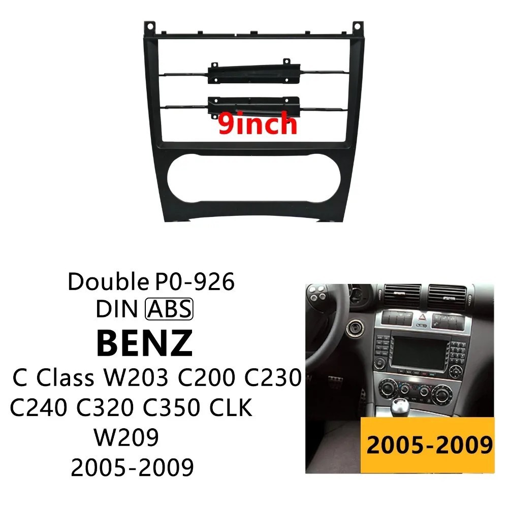 ใช้ได้กับ Mercedes-Benz 2005-2009 BENZ C CLASS W203 C209 ระบบนำทาง Android กรอบแผงอเนกประสงค์