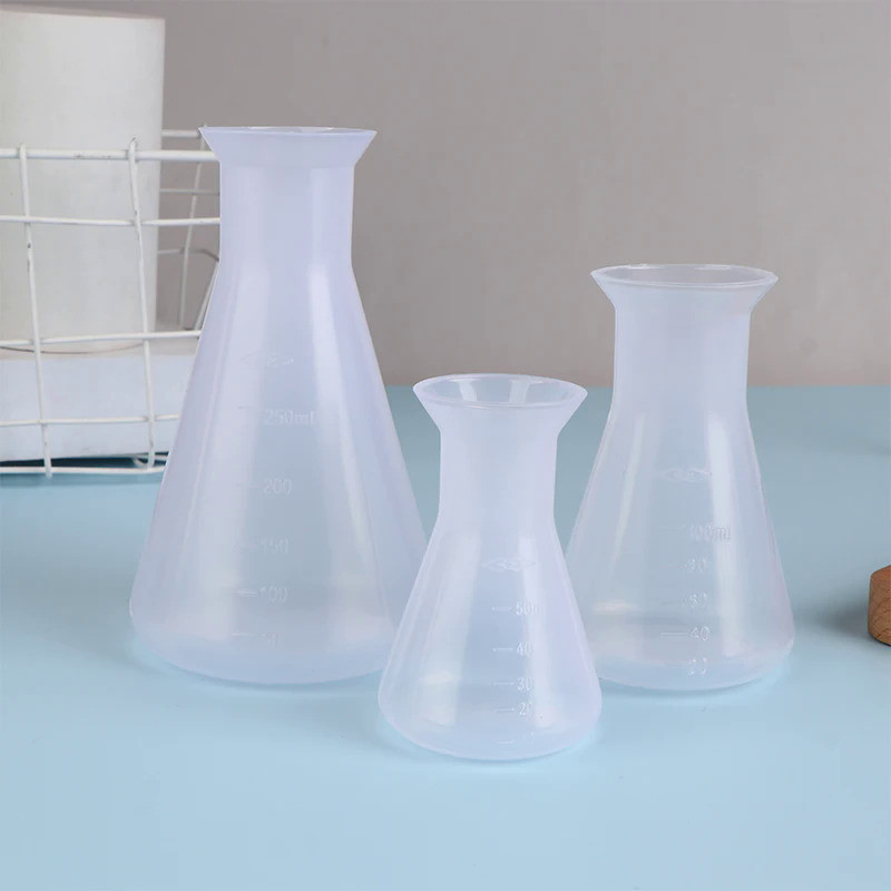 1Pc 50/100/250ml Plastic Erlenmeyer Flask Narrow Neck Conical Triangle Flask Chemistry Laboratory An