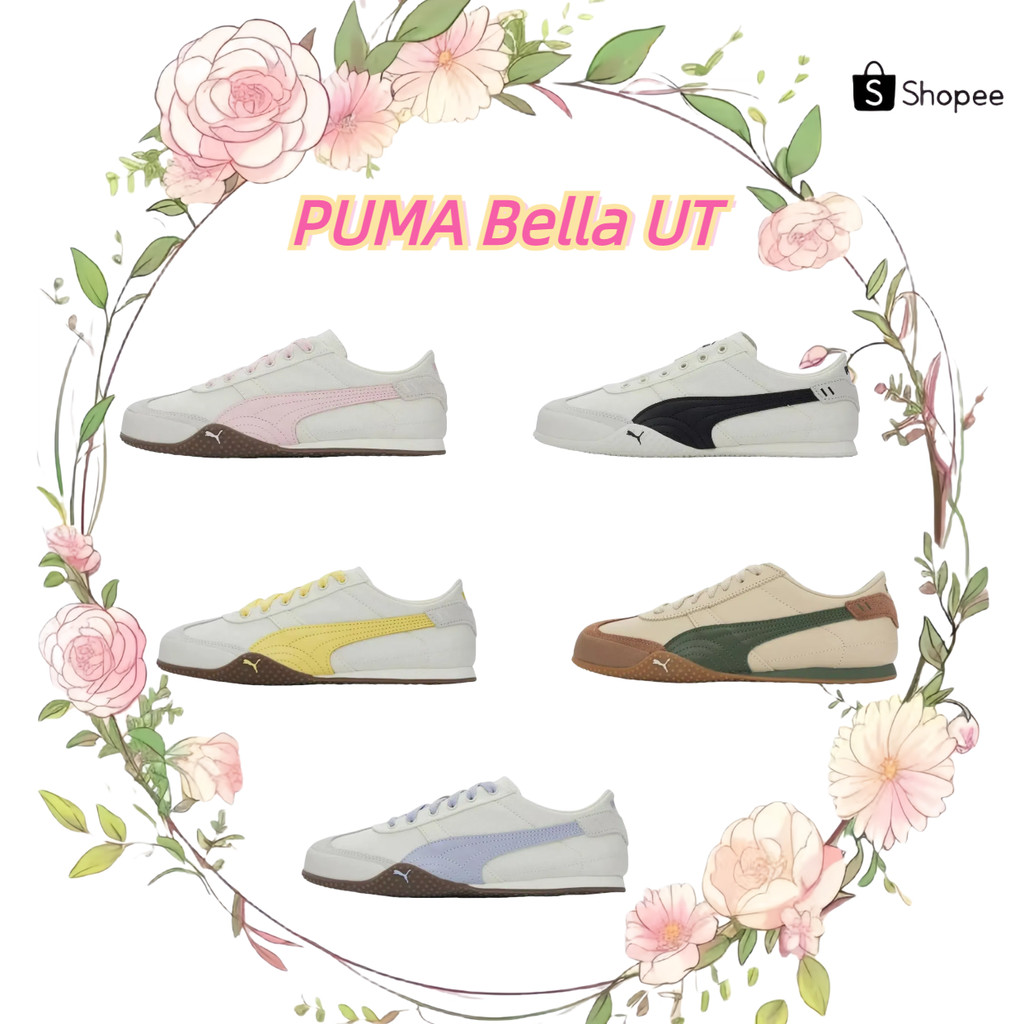 🚀ตัวแทน 🌊PUMA Bella UT Canvas（pink）(green)💦💯รองเท้าผ้าใบแฟชั่นแท้ 100%🐬
