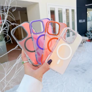 เปลี่ยนเคสโทรศัพท์แม่เหล็กสีเหมาะสําหรับ ไอโฟน 16 มือโปร สูงสุด 15 14 13 12 โปรแม็กซ์ 11 ฝาครอบกันกระแทก