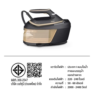 Philips PSG6064 เตารีด แรงดันไอน้่ำ 8 บาร์ Optimal TEMP การันตีไม่มีผ้าไหม้ พลังไอน้ำทรงพลัง รีดเรียบเร็ว รับประกัน 2 ปี