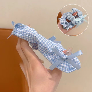 เด็กน่ารักเด็ก Blue Series Bowknot เชือกผมยางรัดผม Scrunchies เครื่องประดับผม