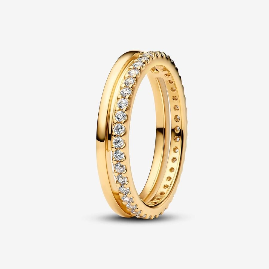 แหวนคู่ Pandora Eternity ทําจากเงินสเตอร์ลิง อเนกประสงค์และทันสมัย เหมาะสําหรับคนรักเป็นของขวัญ