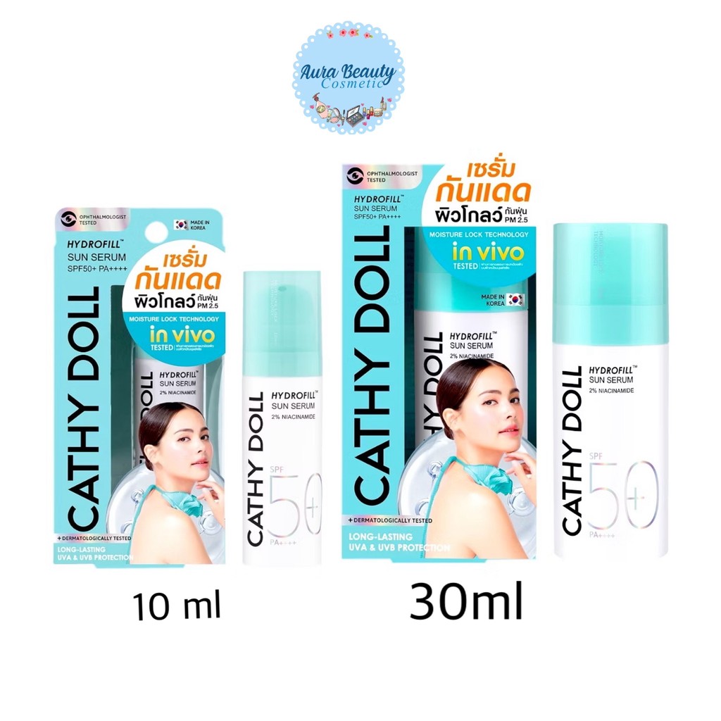 Cathy Doll Hydrofill Sun Serum 2% Niacinamide SPF50+ Pa++++ 30ml เซรั่มกันแดดผิวโกลว์