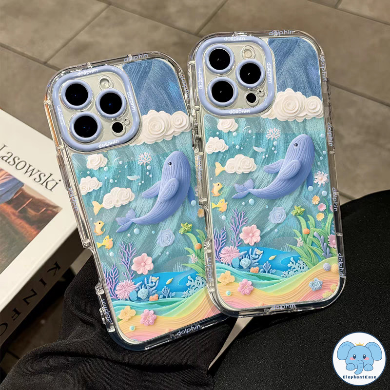 เคสขนนทะเลรูปปลาวาฬสีน้ำเงินสุดฝัน สำหรับ IPhone 15 11 16 13 12 14 Pro Max X XR XS Max 16 15 7 8 Plus เคสไอโฟน16 - รูปที่ 7