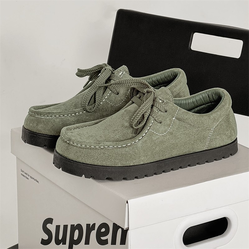 ผู้ชายLoafersแฟชั่นPeasรองเท้าSUEDEรองเท้าไม่มีส้น