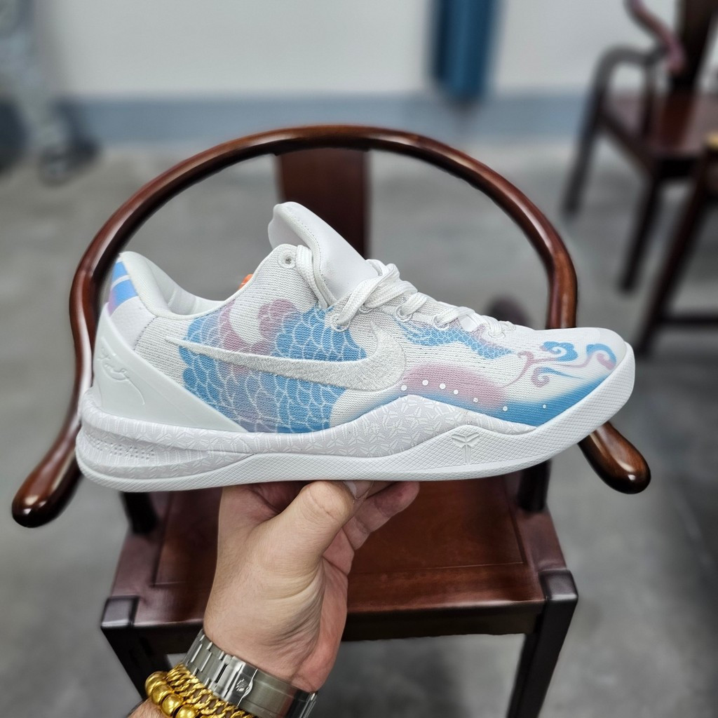รองเท้าบาสเก็ตบอล Nike Kobe 8 pro แบบส้นแบน ตาข่าย หัวกลม