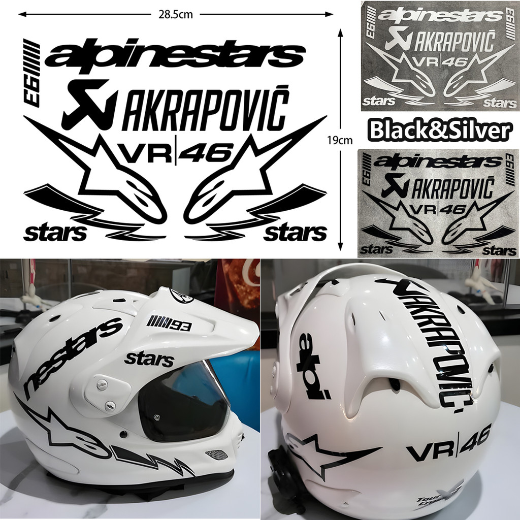 สติ๊กเกอร์ Alpinestar Akrapovic หมวกกันน็อคมอเตอร์ไซค์สะท้อนแสง รูปลอกไวนิลกันน้ํา