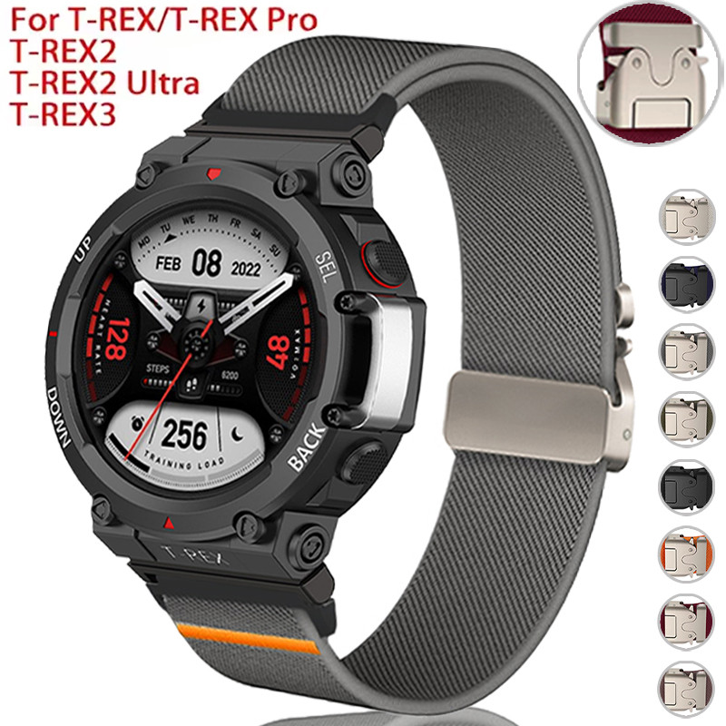 สายรัดไนลอนสําหรับ Amazfit T-Rex 2 3 Ultra สายนาฬิกาผู้หญิงผู้ชายสร้อยข้อมือกีฬาสําหรับ Amazfit Trex Pro T Rex สายรัดข้อมือ Correa เข็มขัด