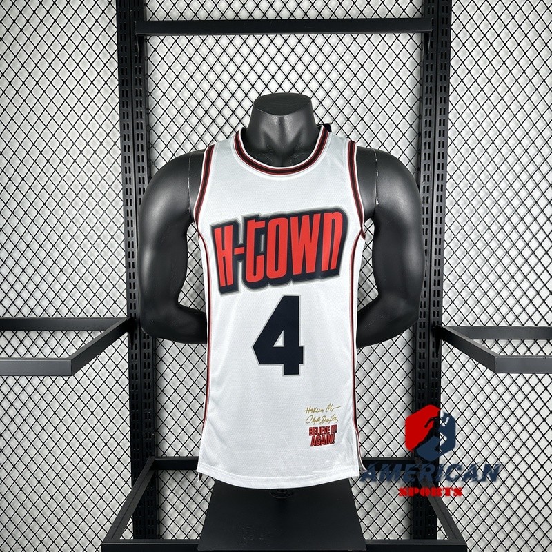 Hot Pressed Mens 2024-25 Houston Rockets Jalen Green White Basketball City Jersey