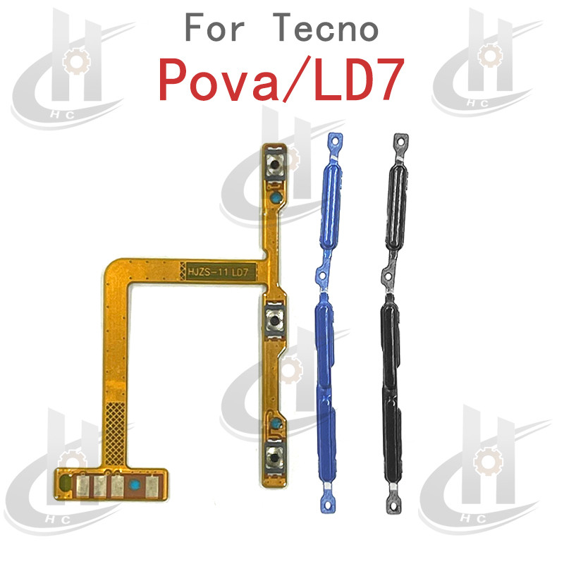 สําหรับ Tecno pova / LD7 ปุ่มด้านข้าง ปุ่มปรับระดับเสียงขึ้นลง ปุ่มเปิด/ปิด อะไหล่ทดแทน