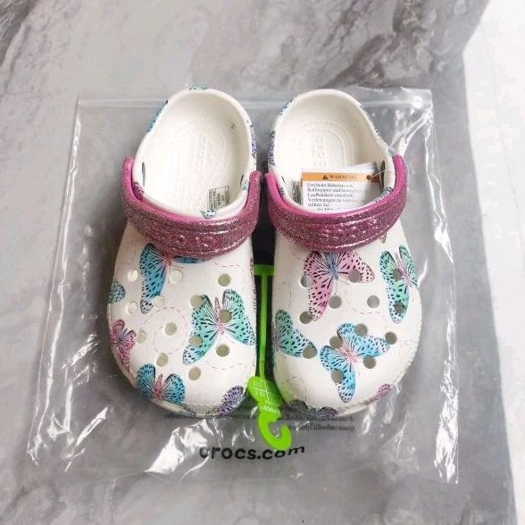 Crocs Butterfly Glitter Kids Sandals / Crocs Classic butterfy Glitters Sandals / Crocs Classic Butte
