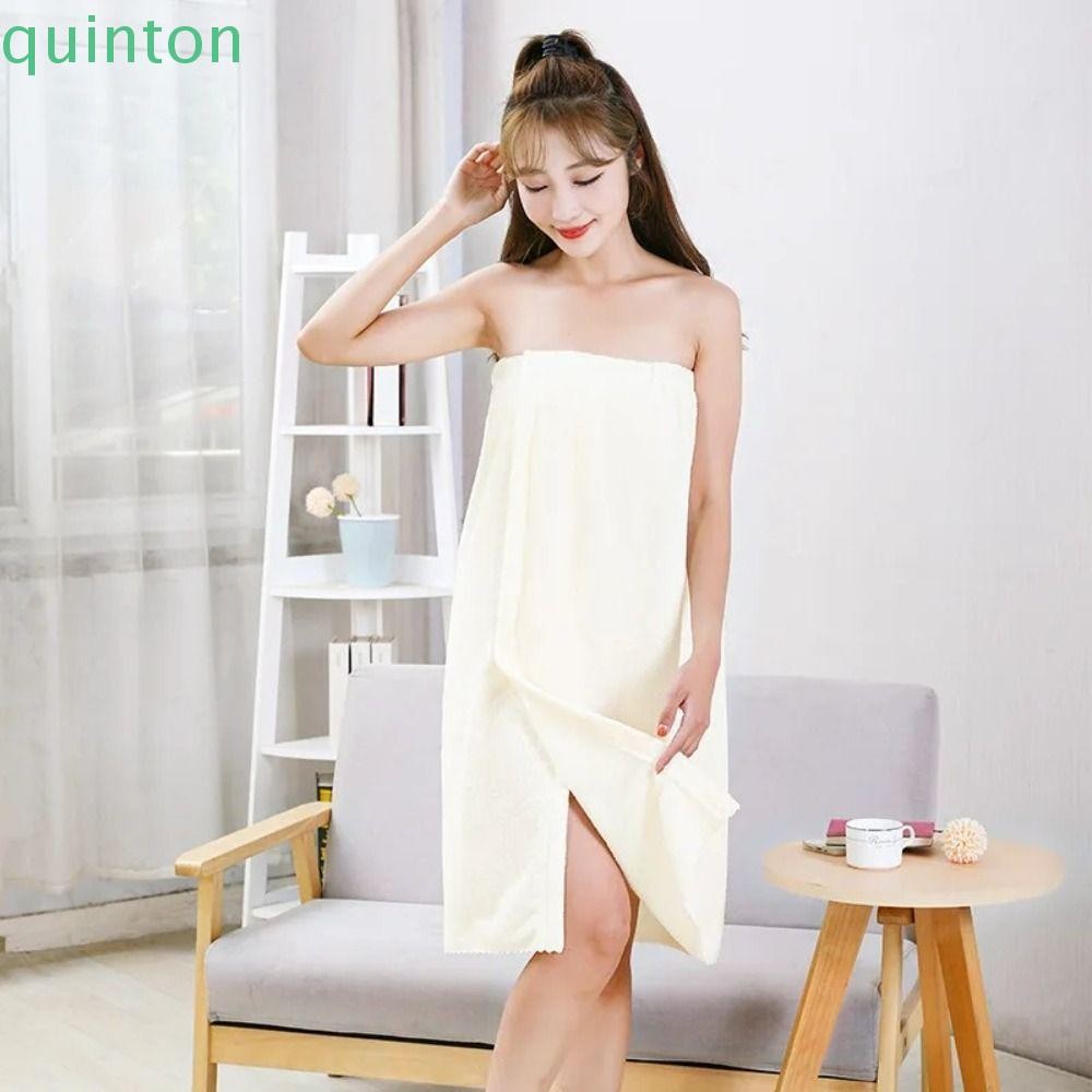 QUITON Lady ผ้าเช็ดตัว,ขนแกะปะการังนุ่มโรงแรมเสื้อคลุมอาบน้ํา,ผ้าขนหนูชายหาดการ์ตูนดูดซับ Quick-drying Wrap กระโปรงอาบน้ําสาว