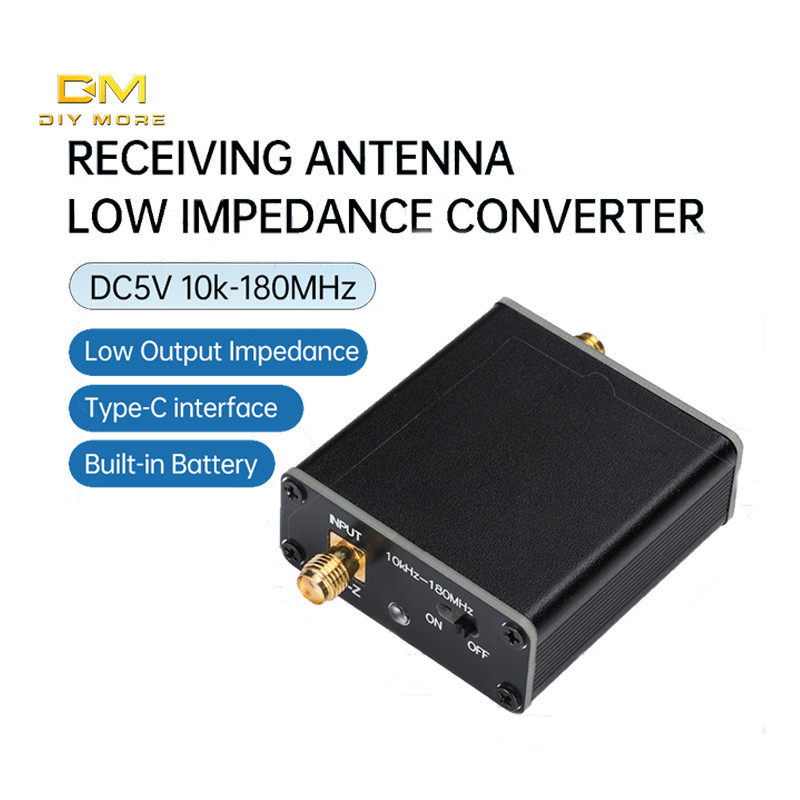DIYMORE DC5V 10k-180MHz รับเสาอากาศตัวแปลงความต้านทานต่ําอินเทอร์เฟซ Type-C